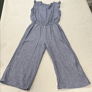 Old Navy women Blue Sleeveless Jumpsuit sz Small wide legs, relaxed